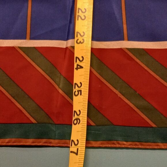 Lots of stripes in Blue Red Green and Gold Scarf Granny chic, Grandma core - Picture 4 of 7